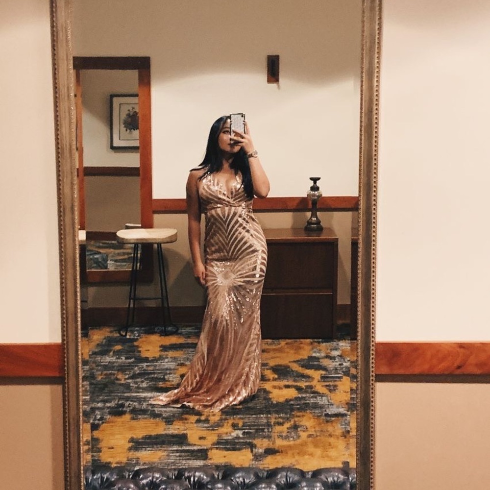 Sequined long gown